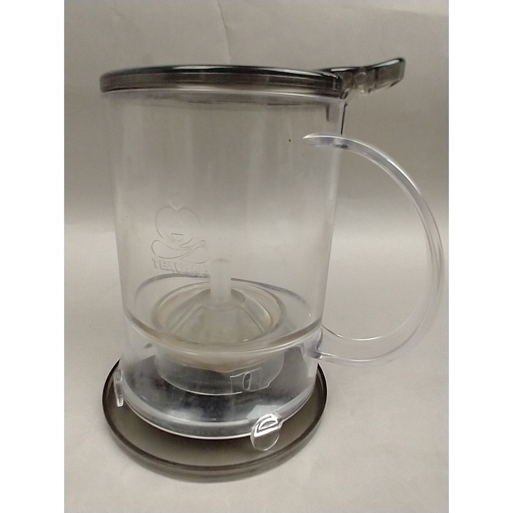 Teavana PerfecTea‎ 16 Oz Tea Maker Clear Black Brews 2 Cups Loose Leaf & Coaster